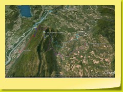 Vue des 4 routes du Col du Grand Colombier (orientation Sud) - on voit bien le Rhône et le Lac du Bourget